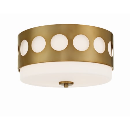 Crystorama Lighting Group Kirby 2 Light 13" Wide Flush Mount Drum Ceiling Fixture Vibrant Gold
