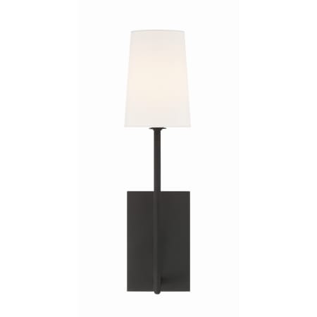 Crystorama Lighting Group Lena 18" Tall Wall Sconce with Silk Shade Black Forged
