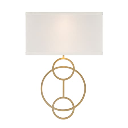 Crystorama Lighting Group Laurel 2 Light 14" Tall Wall Sconce with Silk Shade Vibrant Gold / White