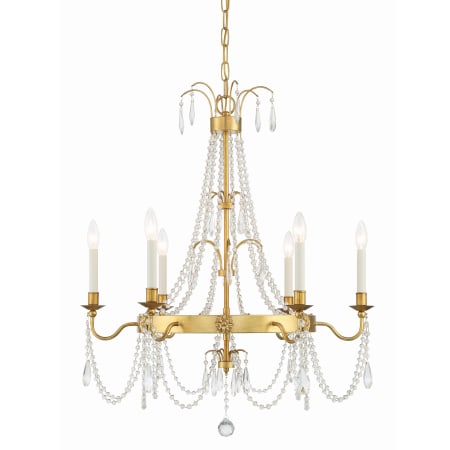 Crystorama Lighting Group Maizey 6 Light 28" Wide Crystal Accented Candle Style Chandelier Antique Gold