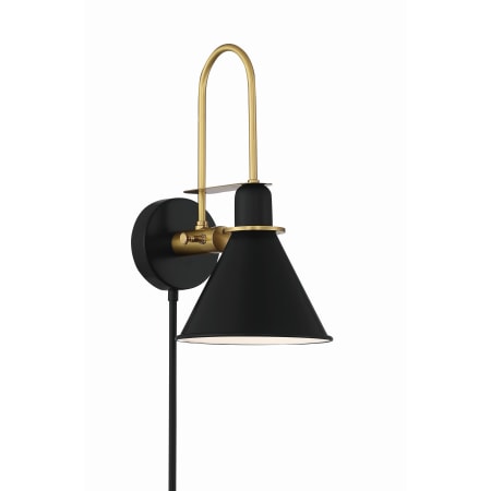 Crystorama Lighting Group Medford 14" Tall Wall Sconce with Iron Shade Matte Black
