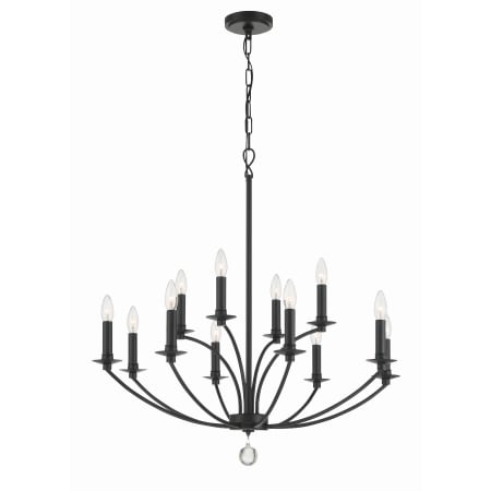 Crystorama Lighting Group Mila 12 Light 32" Wide Taper Candle Style Chandelier Black