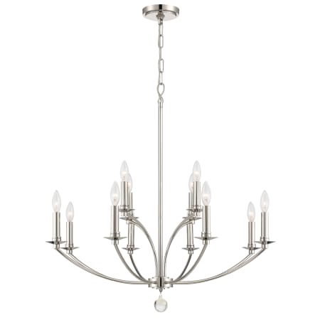 Crystorama Lighting Group Mila 12 Light 32" Wide Taper Candle Style Chandelier Polished Nickel