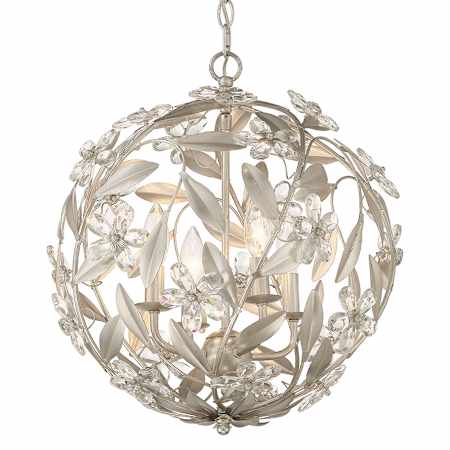 Crystorama Lighting Group Marselle 4 Light 17" Wide Crystal Pendant Antique Silver
