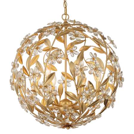 Crystorama Lighting Group Marselle 6 Light 22" Wide Crystal Pendant Antique Gold
