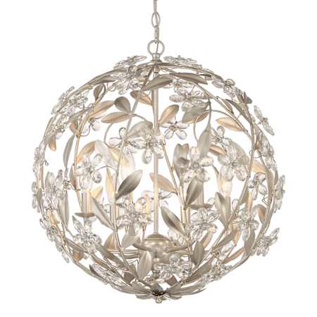 Crystorama Lighting Group Marselle 6 Light 22" Wide Crystal Pendant Antique Silver