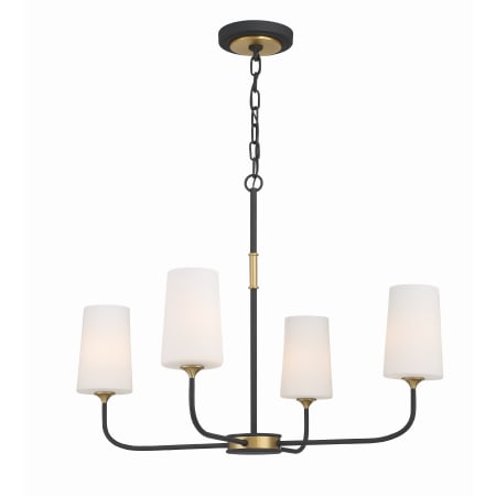 Crystorama Lighting Group Niles 4 Light 29" Wide Chandelier Black Forged / Modern Gold