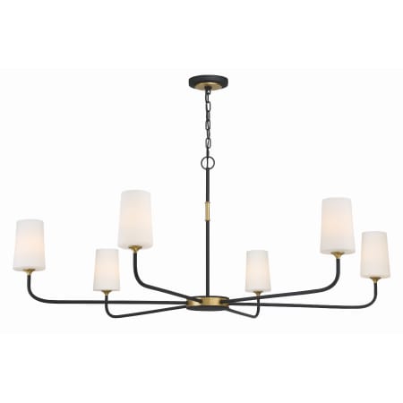 Crystorama Lighting Group Niles 6 Light 54" Wide Chandelier Black Forged / Modern Gold