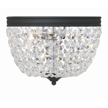Crystorama Lighting Group Nola 2 Light 12" Wide Flush Mount Bowl Ceiling Fixture Black Forged