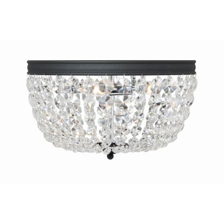 Crystorama Lighting Group Nola 3 Light 14" Wide Flush Mount Bowl Ceiling Fixture Black Forged