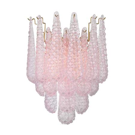 Crystorama Lighting Group Ollie 2 Light 19" Tall Wall Sconce with Textured Sand Glass Shade Aged Brass / Blush