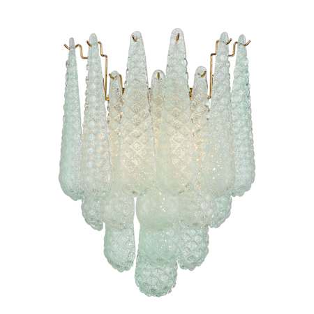 Crystorama Lighting Group Ollie 2 Light 19" Tall Wall Sconce with Textured Sand Glass Shade Aged Brass / Green
