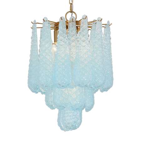 Crystorama Lighting Group Ollie 4 Light 14" Wide Pendant / Converts to Semi-Flush Aged Brass / Blue