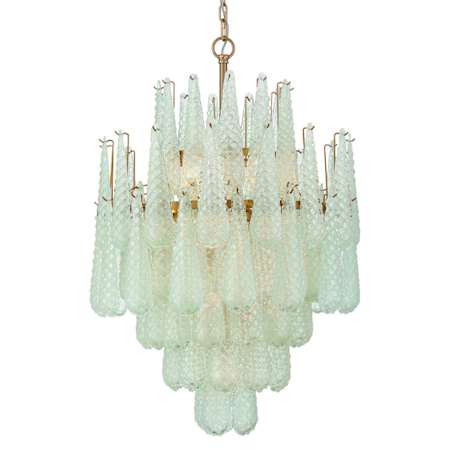 Crystorama Lighting Group Ollie 16 Light 26" Wide Waterfall Chandelier with Textured Sand Glass Shade Aged Brass / Green