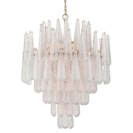 Crystorama Lighting Group Ollie 21 Light 33" Wide Waterfall Chandelier with Textured Sand Glass Shade Aged Brass / Clear