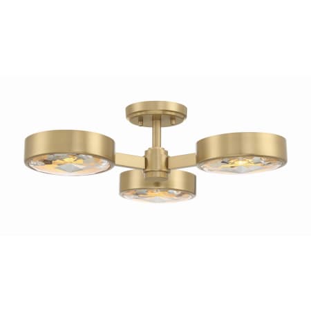 Crystorama Lighting Group Orson 3 Light 23" Wide Flush Mount Drum Ceiling Fixture Modern Gold