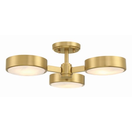 Crystorama Lighting Group Orson 3 Light 23" Wide Semi-Flush Ceiling Fixture Modern Gold
