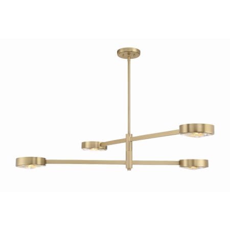 Crystorama Lighting Group Orson 4 Light 54" Wide Crystal Linear Chandelier Modern Gold