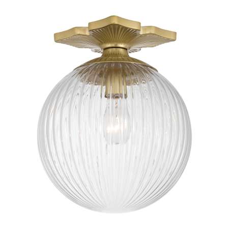 Crystorama Lighting Group Orly 10" Wide Semi-Flush Globe Ceiling Fixture Aged Brass / Clear