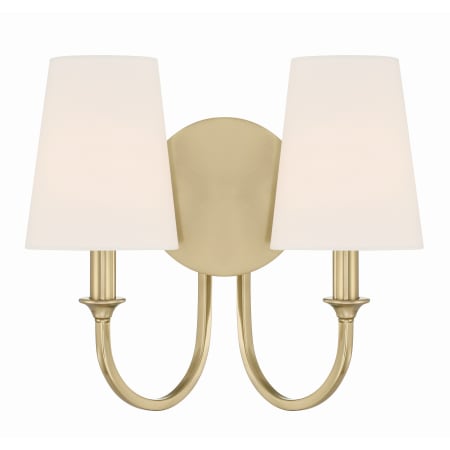 Crystorama Lighting Group Payton 2 Light 14" Wide Vanity Light Vibrant Gold