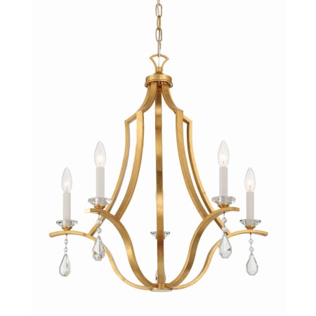 Crystorama Lighting Group Perry 5 Light 26" Wide Crystal Candle Style Chandelier Antique Gold