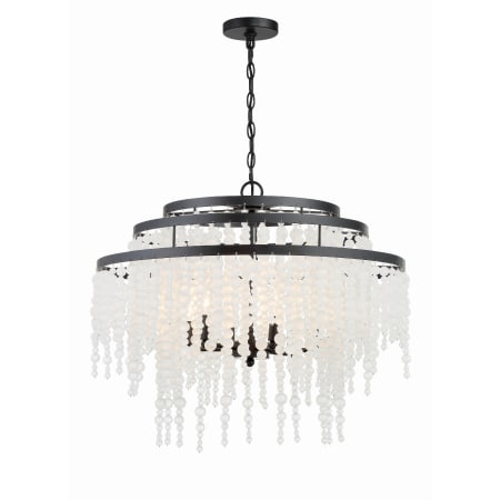 Crystorama Lighting Group Poppy 6 Light 27" Wide Beaded Waterfall Chandelier Matte Black