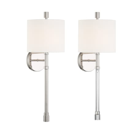 Crystorama Lighting Group Rachel 22" Tall Wall Sconce Polished Nickel
