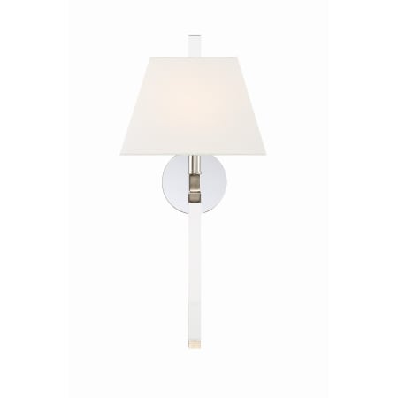 Crystorama Lighting Group Renee 22" Tall Wall Sconce with Silk Shade Polished Nickel
