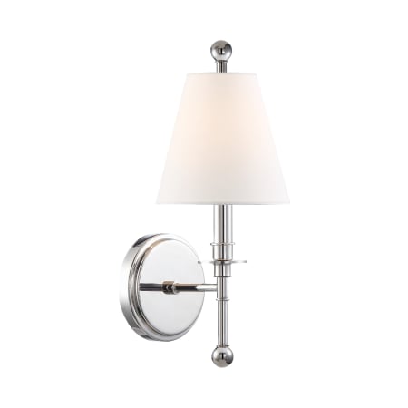 Crystorama Lighting Group Riverdale 15" Tall Wall Sconce with Silk Shade Polished Nickel
