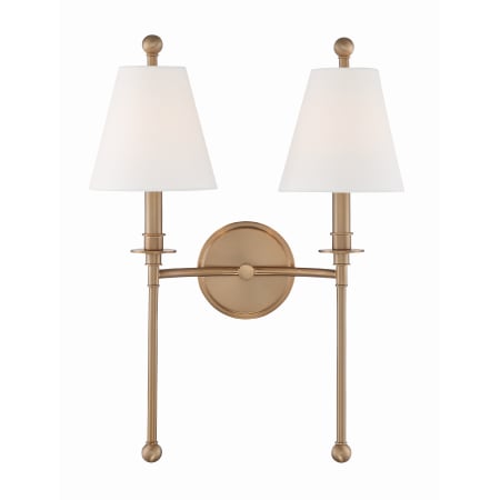 Crystorama Lighting Group Riverdale 2 Light 15" Tall Wall Sconce Aged Brass