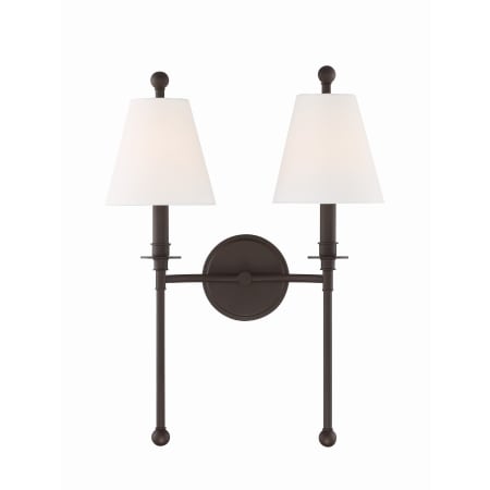 Crystorama Lighting Group Riverdale 2 Light 15" Tall Wall Sconce Dark Bronze