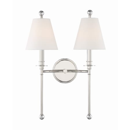 Crystorama Lighting Group Riverdale 2 Light 15" Tall Wall Sconce Polished Nickel