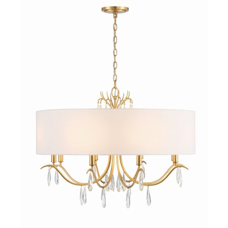 Crystorama Lighting Group Rollins 8 Light 32" Wide Crystal Drum Chandelier Antique Gold