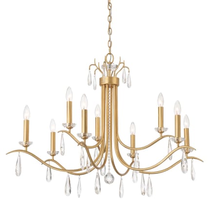 Crystorama Lighting Group Rollins 9 Light 40" Wide Crystal Accented Candle Style Chandelier Antique Gold