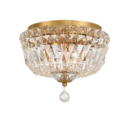 Crystorama Lighting Group Roslyn 3 Light 10" Wide Flush Mount Ceiling Fixture Aged Brass