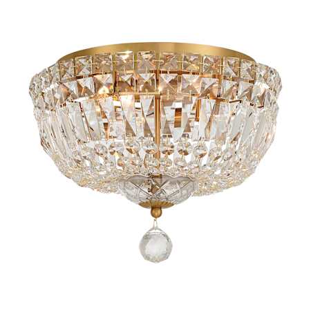 Crystorama Lighting Group Roslyn 4 Light 12" Wide Flush Mount Ceiling Fixture Aged Brass