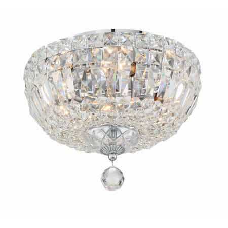 Crystorama Lighting Group Roslyn 4 Light 12" Wide Flush Mount Bowl Ceiling Fixture with Hand Cut Crystal Shade Polished Chrome