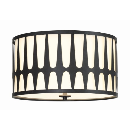 Crystorama Lighting Group Royston 3 Light 18" Wide Flush Mount Drum Ceiling Fixture Black