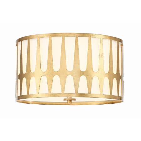 Crystorama Lighting Group Royston 3 Light 18" Wide Flush Mount Drum Ceiling Fixture Antique Gold