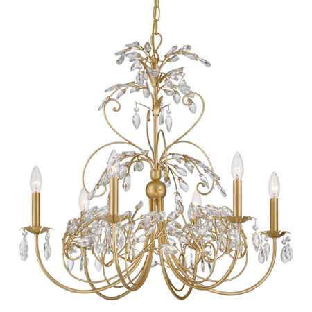 Crystorama Lighting Group Sadie 6 Light 29" Wide Crystal Candle Style Chandelier Antique Gold