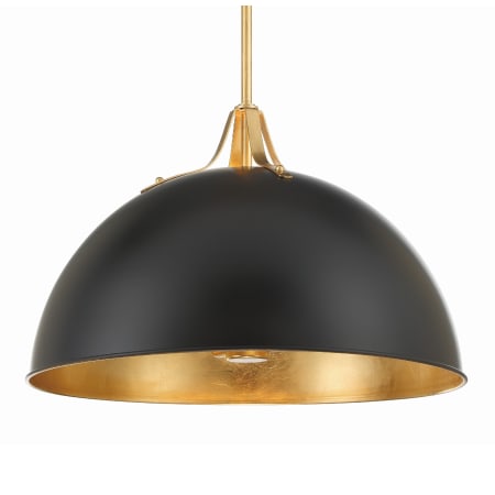 Crystorama Lighting Group Soto 3 Light 24" Wide Pendant Matte Black / Antique Gold
