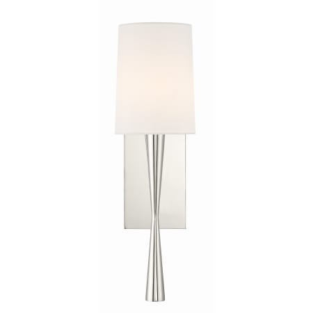 Crystorama Lighting Group Trenton 19" Tall Wall Sconce with Silk Shade Polished Nickel