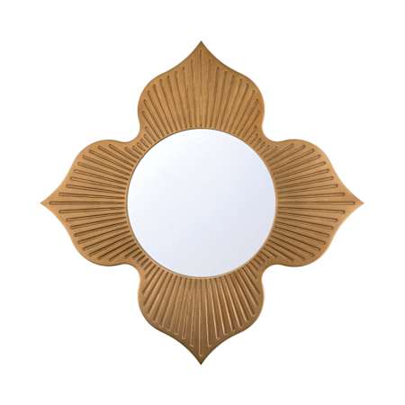 Crystorama Lighting Group Tullos 48" Circular / Floral Flat Steel Framed Accent Mirror Burnished Brass