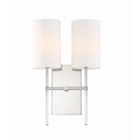 Crystorama Lighting Group Veronica 2 Light 17" Tall Wall Sconce with Silk Shades Polished Nickel