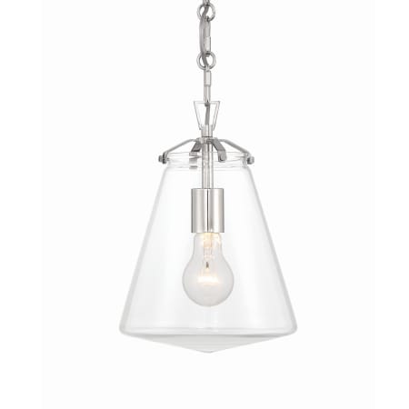 Crystorama Lighting Group Voss 8" Wide Mini Pendant Polished Nickel