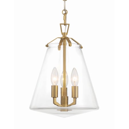 Crystorama Lighting Group Voss 3 Light 11" Wide Taper Candle Pendant Luxe Gold