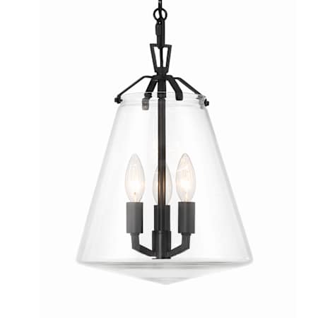 Crystorama Lighting Group Voss 3 Light 11" Wide Taper Candle Pendant Matte Black