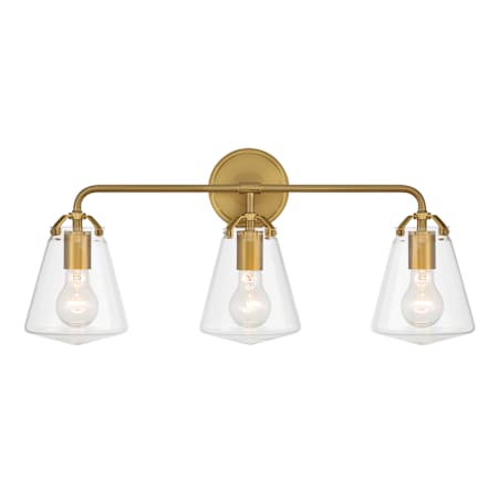 Crystorama Lighting Group Voss 3 Light 25" Wide Vanity Light with Clear Glass Shades Luxe Gold