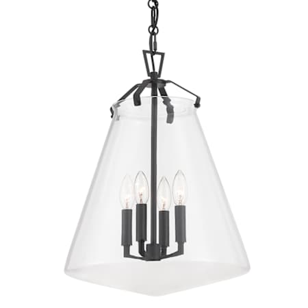 Crystorama Lighting Group Voss 4 Light 15" Wide Taper Candle Pendant with Clear Glass Shade Matte Black
