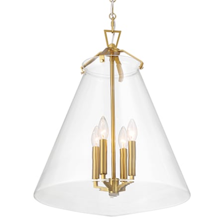 Crystorama Lighting Group Voss 4 Light 18" Wide Taper Candle Pendant with Clear Glass Shade Luxe Gold